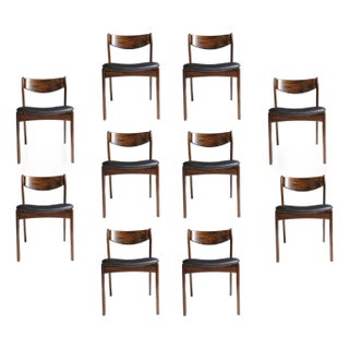 Ten (10) Mid 20th Century Brazilian Rosewood Attributed to Pe Jorgensen Danish Dining Chairs - Restored For Sale