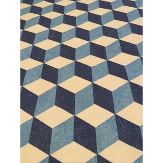 Cubist Osborne and Little Saylon Blue Geometric Canvas Fabric For Sale