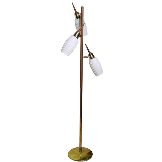 Mid-Century Modern Mid 20th Century Three Light Pole Lamp After Thurston C 1950/60's For Sale - Image 3 of 17