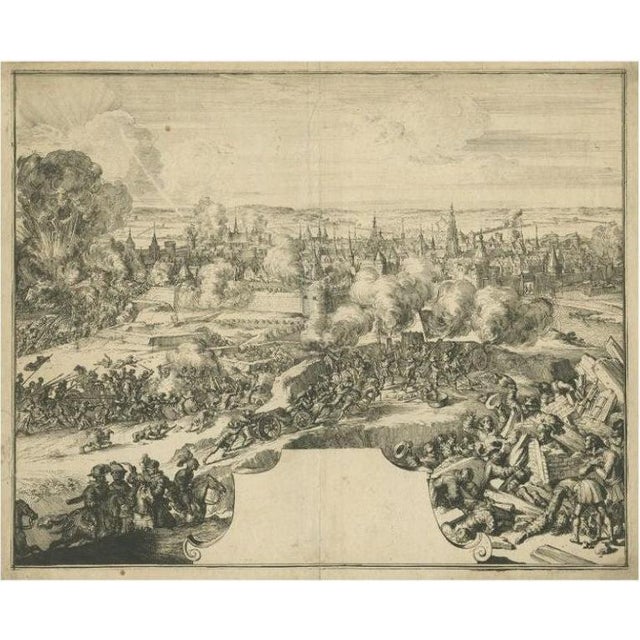 Paper After Don Juan de Ledesma, Illustration of the Siege of Doornik Between the English and French Armies, 1680, Print For Sale - Image 7 of 7