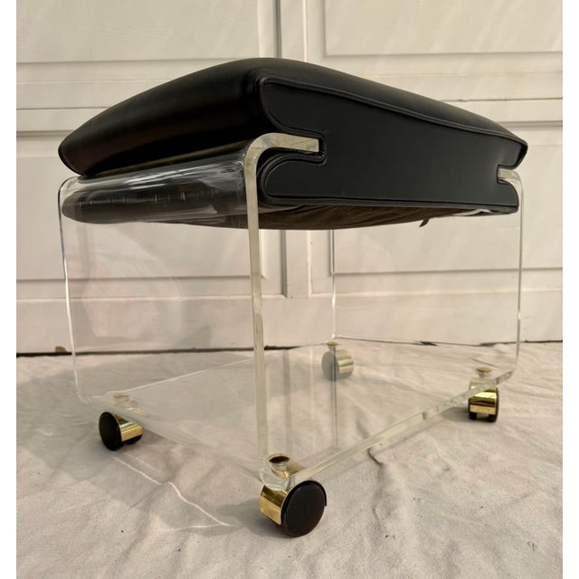 1975 Lucite Sculptural Modern Rolling Bench/Ottoman by Hill Manufacturing For Sale - Image 10 of 11