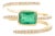 14k Yellow Gold Octagon Cut Emerald & Diamond Spring Ring Size 5.5 For Sale