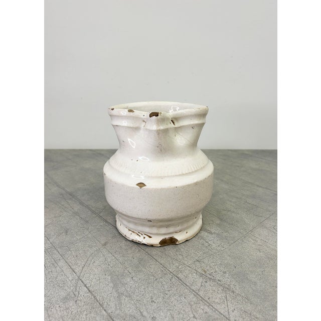 Antique White Pinched Spout Jug For Sale - Image 10 of 12