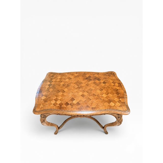 Brown Antique French Louis XV Style Carved Walnut Table – Handled by Camard France For Sale - Image 8 of 13