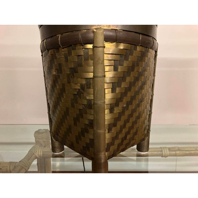 Chapman Lamps With Basket Weave Metal Bases Chairish