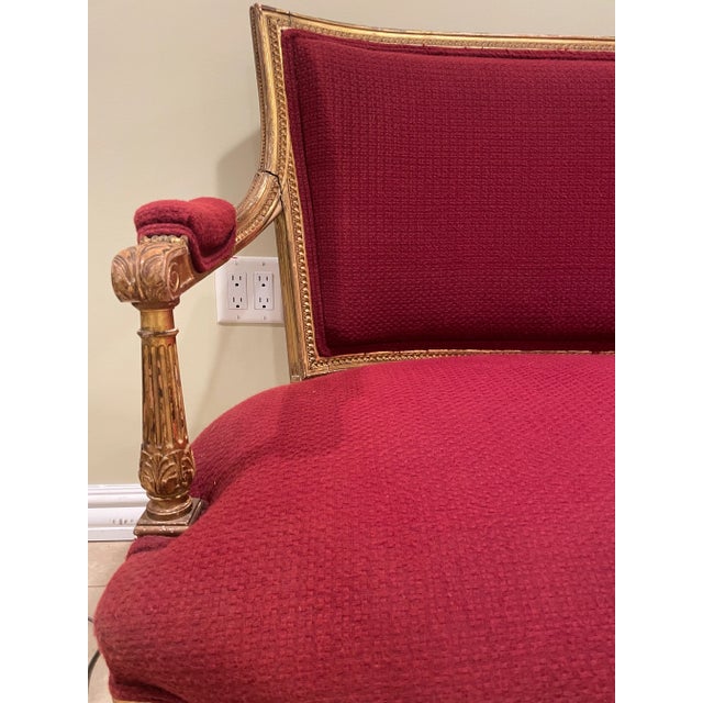Late 19th Century French Louis XVI Gilded Loveseat For Sale - Image 4 of 7