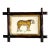 Original Hand-Painted Folk Lion Painting in an Antique Folk Frame For Sale