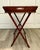 Sienna Vintage Faux Bamboo Folding Butler's Tray Table With Woven Cane Tray For Sale - Image 8 of 14