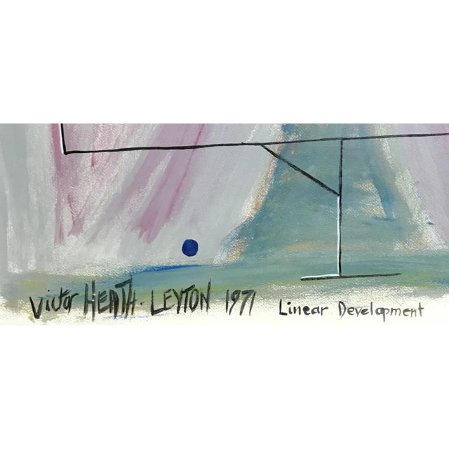 Victor Heath-Leyton, Linear Developement, 1971, Oil on Paper For Sale - Image 3 of 7