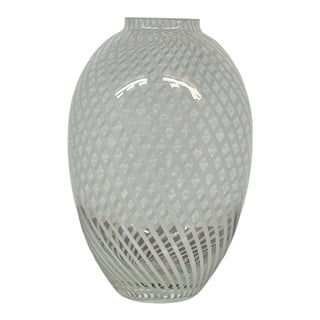 Whirling White Spiral Vase For Sale