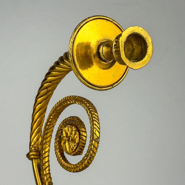 Large Bronze Wall Candle Sconce, France, 1950s For Sale - Image 16 of 18