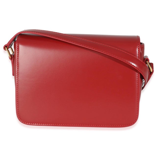 Celine Red Shiny Calfskin Teen Triomphe For Sale - Image 4 of 9