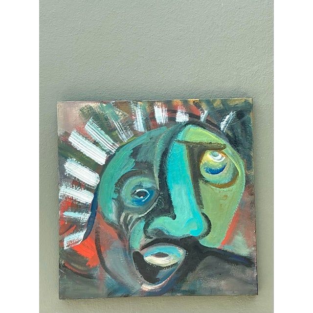 Wood Abstract Expressionist Oil Painting on Canvas For Sale - Image 7 of 12
