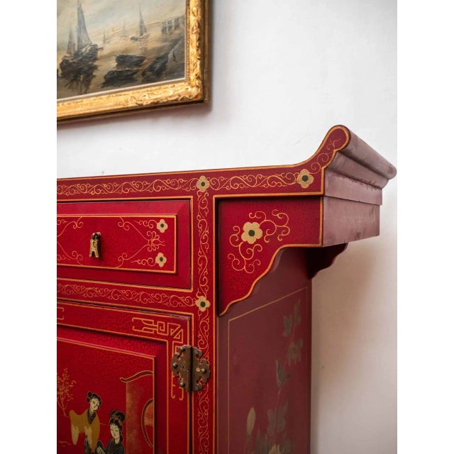 Chinese Painted Chest of Drawers in Brass For Sale - Image 9 of 12