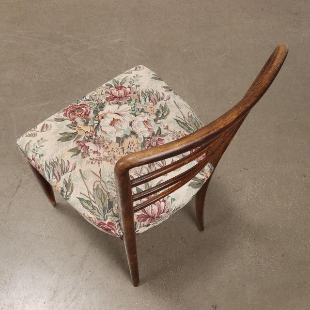 Vintage Chairs in Ash and Fabric, 1950s, set of 7 For Sale - Image 3 of 11