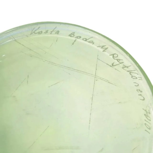 Vintage Kosta Boda Blue/Green Art Glass Footed Bowl/Platter For Sale - Image 11 of 13