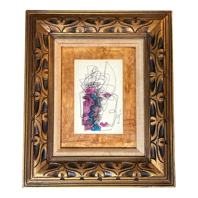 Contemporary Original Abstract Pen & Marker Drawing by Wayne Cunningham For Sale