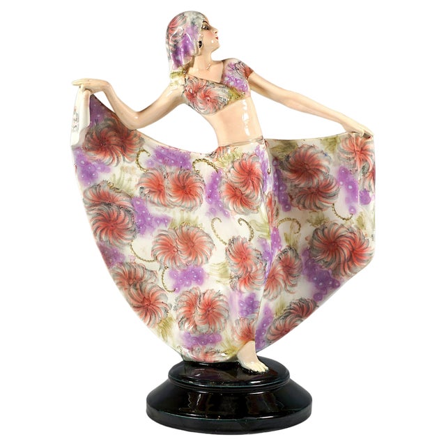 Art Deco Dancer in Costume by Josef Lorenzl for Goldscheider, 1923 For Sale