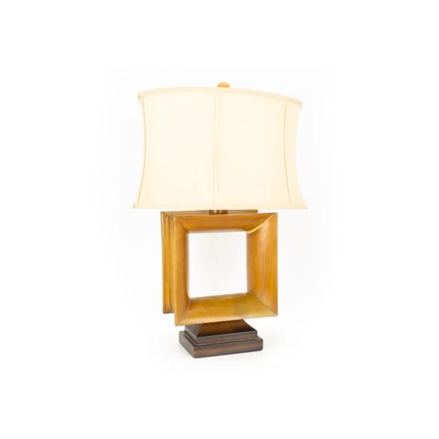 The Natural Light Mid Century Square Open Window Table Lamp For Sale - Image 13 of 13