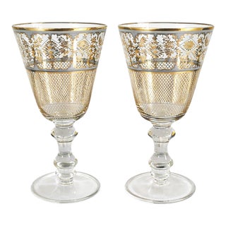 London Secrets Wine Goblets by Patina Vie- a Pair For Sale