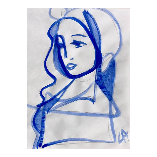 Contemporary Gouache Drawing by Cassandra Auker For Sale