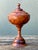 This striking vintage lidded urn is a masterclass in organic modernism and artisanal woodworking. Hand-turned from a...