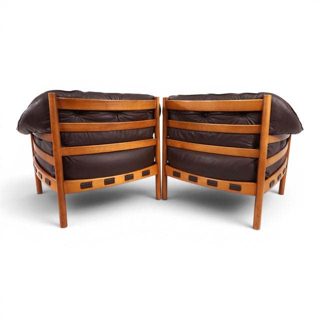 Mid-Century Modern Leather Lounge Sessel by Sven Ellekaer for Coja, 1960, Set of 2 For Sale - Image 3 of 13