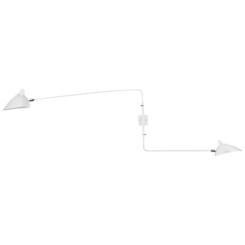 Not Yet Made - Made To Order Mid-Century Modern White Rotating Straight Arms Wall Lamp from Serge Mouille For Sale - Image 5 of 5