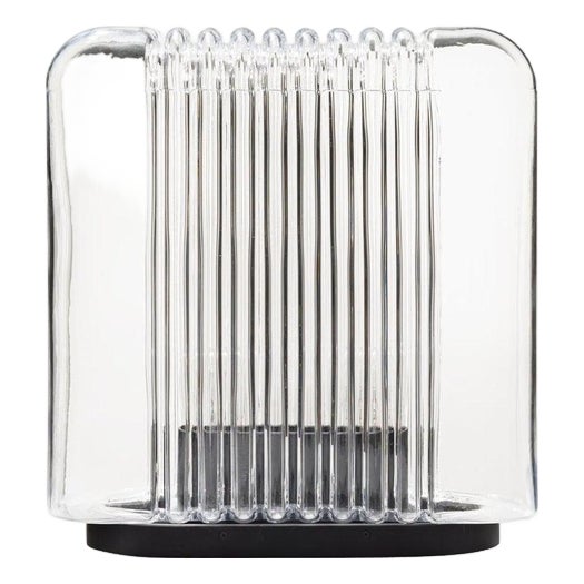 Lari Aluminum and Glass Table Lamp by Angelo Mangiarotti for Karakter For Sale