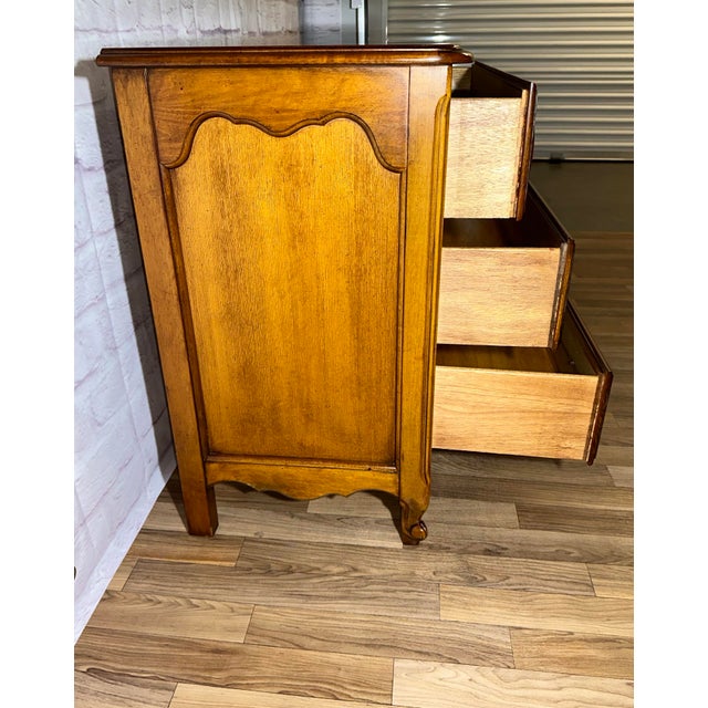 Brass Henry Link Vintage Louis XV French Oak Dresser For Sale - Image 8 of 10