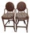 1990s Tommy Bahama Style Barstool Not Swivel Palm Fabric Upholstered Seat Set of 2 For Sale