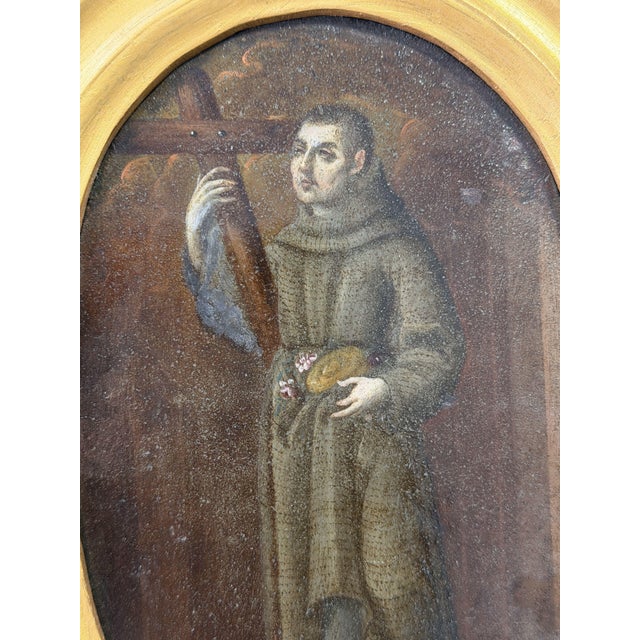 Brown Anonimo, Saint Francis, 1750, Oil on Copper For Sale - Image 8 of 8
