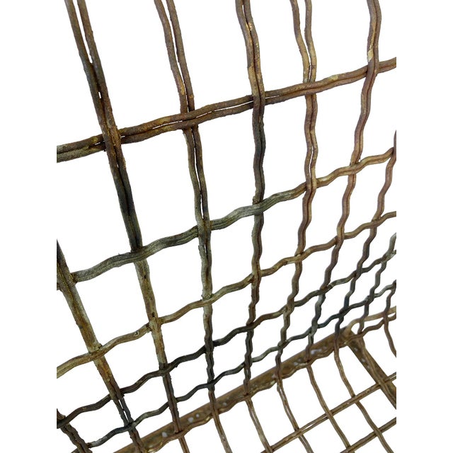 Brown Antique Industrial Wire Garden Bench For Sale - Image 8 of 8