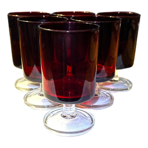 Cristal d'Arques Ruby Red Wine Glasses - Set of 6