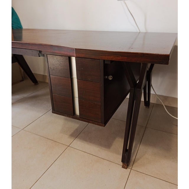 Black Executive Desk and Tolomeo Chair by Ico Parisi for Mim Roma, 1960s, Set of 2 For Sale - Image 8 of 18