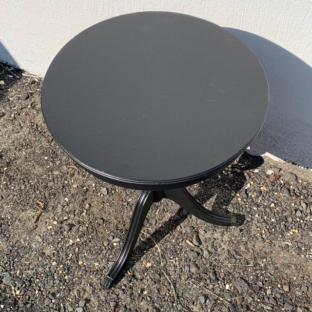 1940s Small Black Round Accent Table Chairish