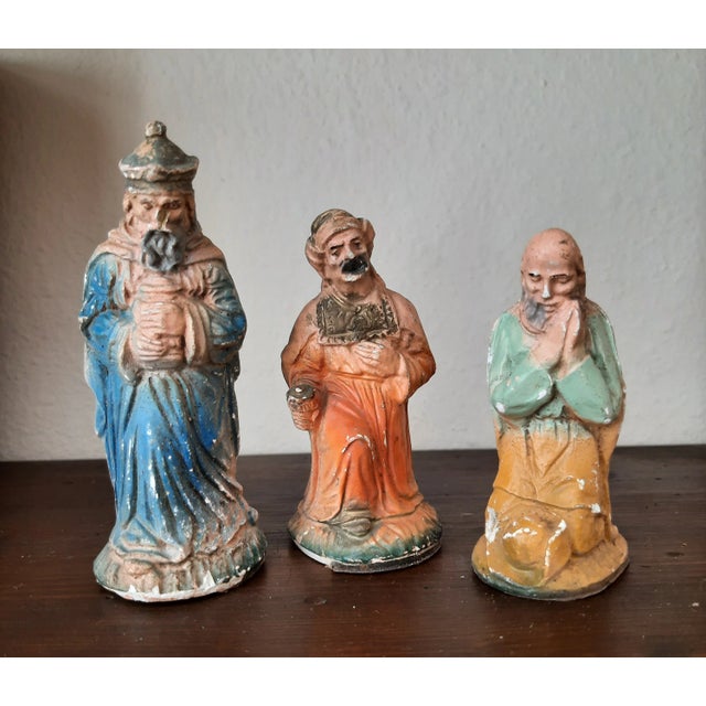 Italian Italian Nativity Mid Century 10 Pc Creche Christmas For Sale - Image 3 of 8