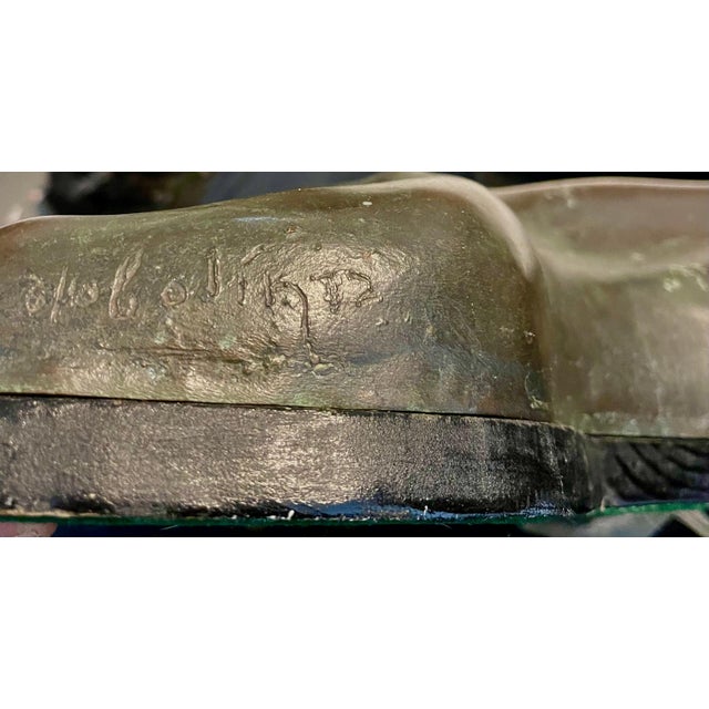 1970s Colin Webster Watson, Large Bronze Modernist Biomorphic Sculpture Sleeping Dog Colin Webster Watson, 1973 For Sale - Image 5 of 18