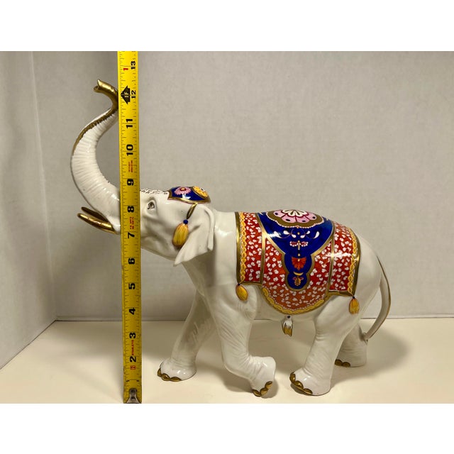 Vintage Rudolf Kammer Volkstedt Germany Hand Painted Elephant Porcelain Figurine For Sale - Image 10 of 11