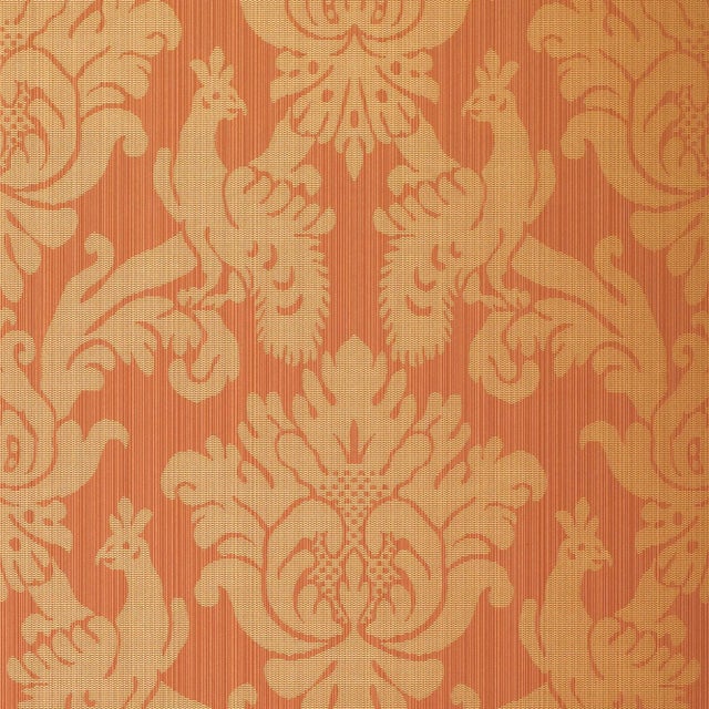 Contemporary Schumacher Valette Strie Damask Wallpaper in Garnet For Sale - Image 3 of 3