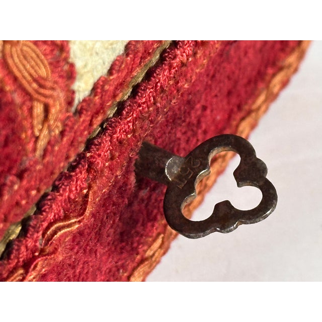 Antique Velvet Jewelry, Trinket or Sewing Box For Sale - Image 11 of 18