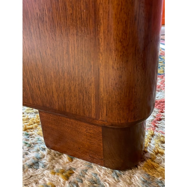 French Geometric Art Deco Rose Wood and Chrome Executive Desk W/ Bookshelves For Sale - Image 14 of 17