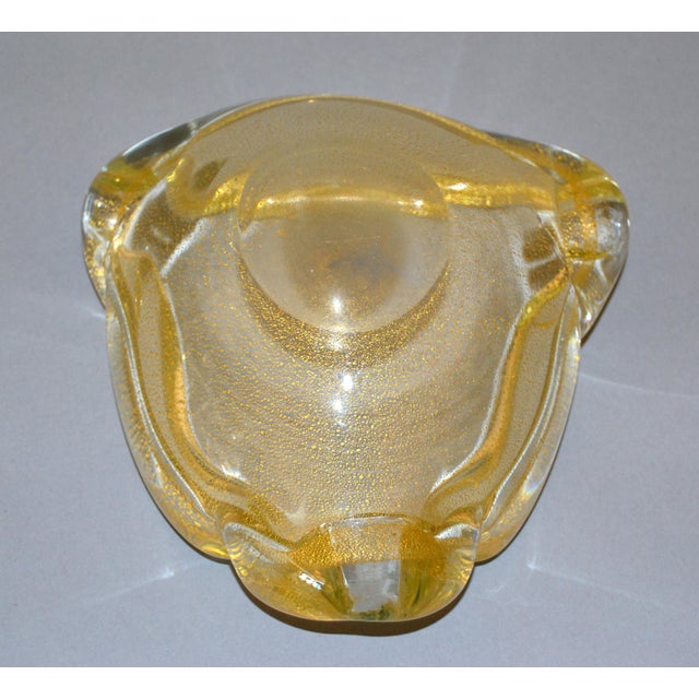 Murano Art Glass Gold Flecks Ashtray, Catchall, Bowl Italy Chairish