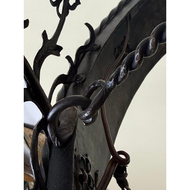 Hand-Forged Animal Motif Iron Chandelier, 1920 For Sale - Image 13 of 18