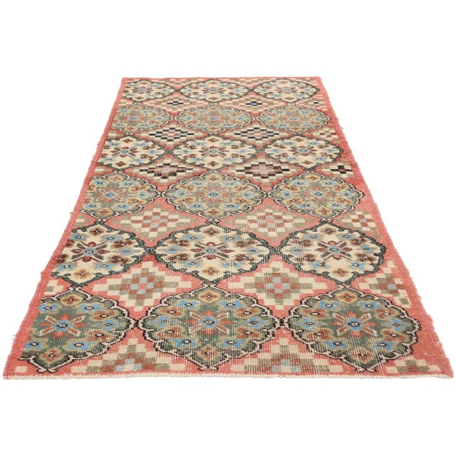 Art Nouveau Zeki Muren Vintage Turkish Sivas Rug - 03'00 X 07'02 For Sale - Image 3 of 9