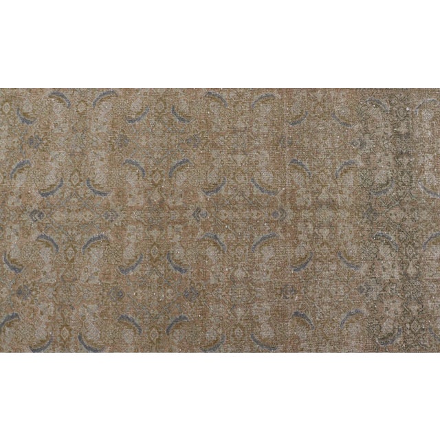 Taupe Antique Persian Tabriz Rug in Wool With Floral Design in Blue, Tan, Taupe, Cream For Sale - Image 8 of 12