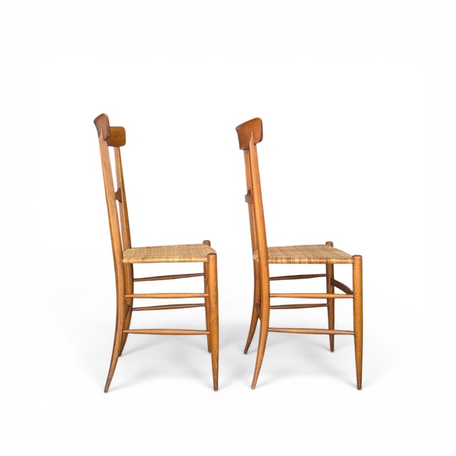 Mid-Century Modern Pair of Italian Chiavari “Campanino” Chairs Attributed to Fratelli Podestà – Italy, 1950s For Sale - Image 3 of 12