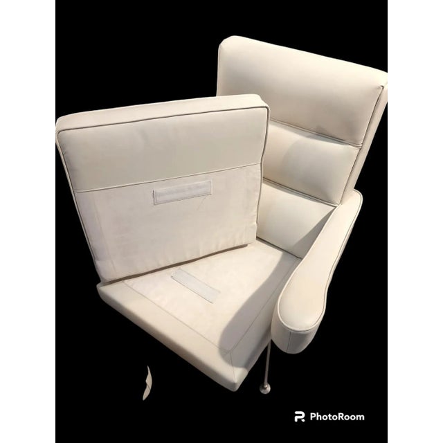 Leather and Steel Armchairs, 1960s, Set of 2 For Sale - Image 4 of 6