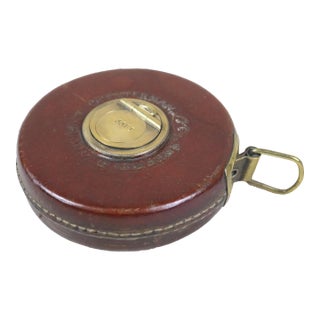 Early 20th Century English Leather Bound Tape Measure For Sale