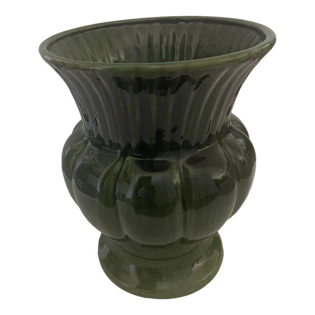 Large Majolica Style Vase For Sale